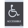 Headline Signs ADA Wheelchair ACCESSIBLE Sign - 1 Each - Accessible Print/Message - 6" Width - Silver Print/Message Color - Durable, Adhesive Backing, Self-adhesive, Pictogram - Plastic - Gray, Black