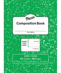 Pacon Composition Book - 24 Sheets - 48 Pages - 9.8" x 7.5" - Green Marble Cover - Durable Cover, Soft Cover, Recyclable - 1 Each