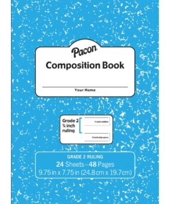 Pacon Composition Book - 24 Sheets - 48 Pages - 9.8" x 7.5" - Blue Marble Cover - Durable Cover, Soft Cover - 1 Each