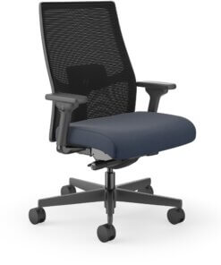 HON Ignition 2.0 Mid-back Big & Tall Task Chair - Navy Foam Seat - Black Back - Black Frame - Mid Back - 5-star Base - Armrest - 1 Each