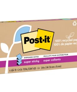 Post-it&reg; Super Sticky Adhesive Note - 420 - 3" x 3" - Square - 70 Sheets per Pad - Assorted Oasis - Removable, Repositionable, Recyclable, Pop-up - 6 Pad