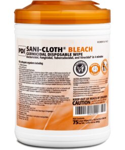 PDI Sani-Cloth Bleach Germicidal Wipes - Ready-To-Use Wipe6" Width x 10.50" Length - 75 / Can - 1 Each - White