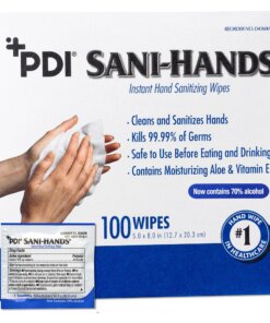 PDI Sani-Hands Instant Hand Sanitizing Wipes - Antimicrobial, Anti-septic, Dye-free, Fragrance-free, Hygienic, Resealable - For Hand - 100 / Box