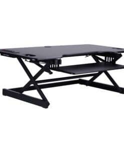Rocelco Sit/Stand Desk Riser - 45 lb Load Capacity - 20" Height x 45.8" Width x 23.8" Depth - Black