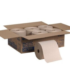 Pacific Blue Basic Recycled Hardwound Paper Roll Towel - 1 Ply - 7.87" x 800 ft - Brown - Nonperforated - For Washroom, Office Building, Food Service, Lodging, Public Facilities - 6 / Carton