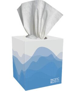 Pacific Blue Select Facial Tissue by GP Pro - Cube Box - 2 Ply - 7.65" x 8.85" - White - Soft, Absorbent - 100 Per Box - 1 Box