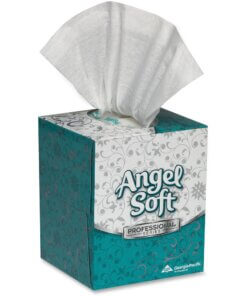 Angel Soft Professional Series Facial Tissue - 2 Ply - 8.80" x 7.60" - White - Soft, Absorbent - 96 Per Box - 36 / Carton