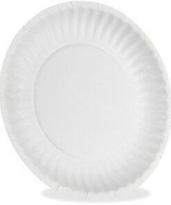 Dixie Uncoated Paper Plates by GP Pro - White - 1000 / Carton
