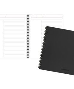 Mead 1 - Subject Action Planner Notebook - Letter - 80 Sheets - Double Wire Spiral - 0.34" Ruled - 20 lb Basis Weight - Letter - 8 1/2" x 11" - White Paper - Black Binder - BlackLinen Cover - Bond Paper, Perforated, Subject - 1 Each