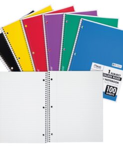 Mead One-subject Spiral Notebook - 100 Sheets - Spiral - College Ruled - 8" x 10 1/2"8" x 10.5" - White Paper - Back Board - 1 Each