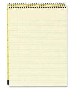 Mead Premium Wirebound Legal Pads - 70 Sheets - Spiral - 20 lb Basis Weight - 8 1/2" x 11 3/4" - Canary Paper - NavyBoard Cover - Heavyweight, Micro Perforated, Spiral Lock, Stiff-back - 1 Each