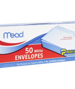 Mead Plain White Self-Seal Business Envelopes - Business - #10 - 4 1/8" Width x 9 1/2" Length - Self-sealing - 50 / Box - White