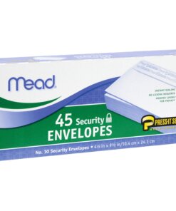 Mead Press-it Seal-it No. 10 Security Envelopes - Security - #10 - 4 1/8" Width x 9 1/2" Length - Peel & Seal - 45 / Box - White