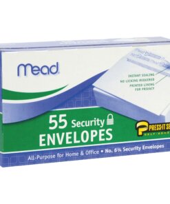 Mead Press-it No. 6 Security Envelopes - Security - #6 3/4 - Peel & Seal - 55 / Box - White