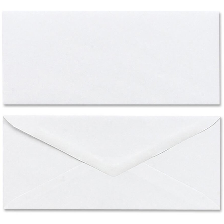 Mead Plain White Envelopes - Business - #10 - 4 1/8" Width x 9 1/2" Length - Gummed - 50 / Box - White