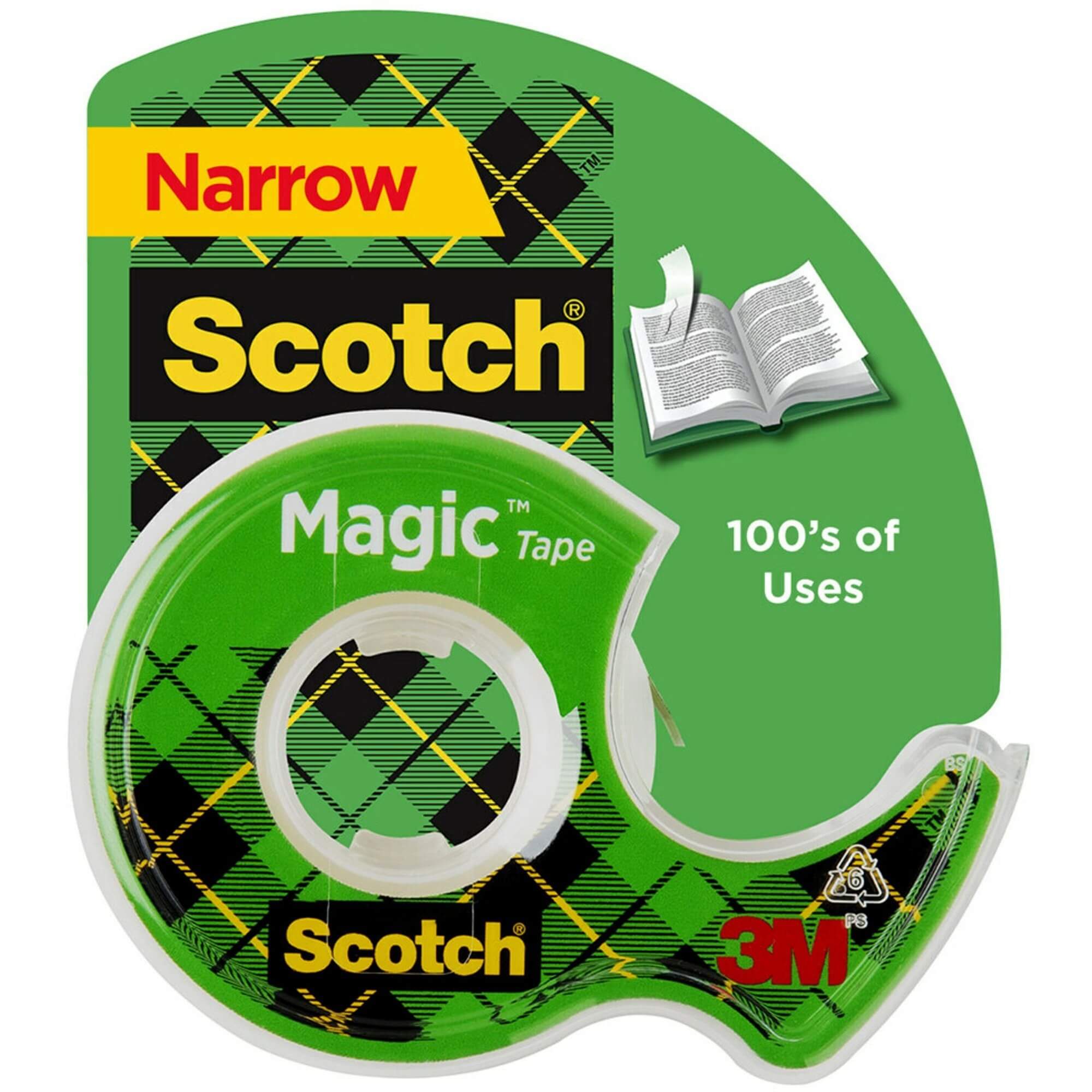 Scotch Magic Tape - 12.50 yd Length x 0.50" Width - 1" Core - Permanent Adhesive Backing - Dispenser Included - Handheld Dispenser - 1 / Roll - Clear