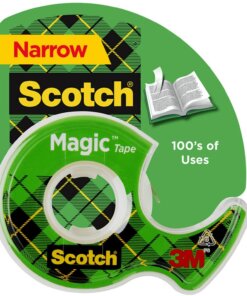 Scotch Dispensing Matte Finish Magic Tape - 18.06 yd Length x 0.75" Width - 1" Core - Permanent Adhesive Backing - Dispenser Included - Handheld Dispenser - 1 / Roll - Clear