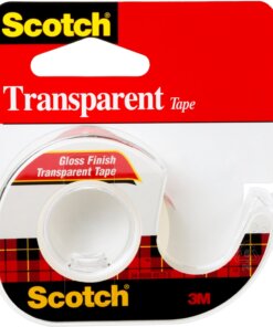 Scotch Gloss Finish Transparent Tape - 12.50 yd Length x 0.50" Width - 1" Core - Acrylate - Dispenser Included - Handheld Dispenser - 1 / Roll - Clear