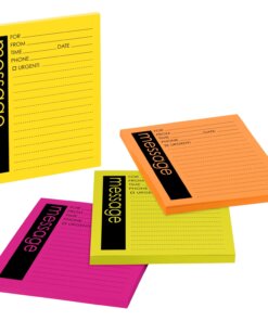 Post-it&reg; Important Message Note - 50 Sheet(s) - 5" x 4" Sheet Size - Yellow, Pink, Orange, Green - Assorted Sheet(s) - 4 / Pack