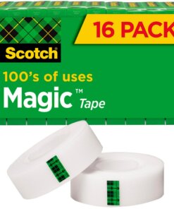 Scotch 3/4"W Magic Tape - 27.78 yd Length x 0.75" Width - 1" Core - 16 / Pack - Matte Clear