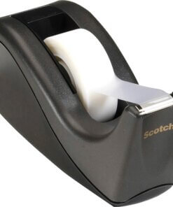 Scotch Two-tone Desktop Office Tape Dispenser - Holds Total 1 Tape(s) - 1" Core - Refillable - Non-skid Base - Black - 1 Each