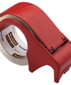 Scotch Packaging Tape Hand Dispenser - Holds Total 1 Tape(s) - 3" Core - Refillable - Red - 1 Each