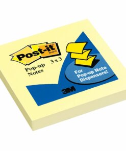 Post-it&reg; Pop-up Notes - 100 - 3" x 3" - Square - 100 Sheets per Pad - Unruled - Canary Yellow - Paper - Self-adhesive, Repositionable - 1 / Pad