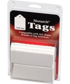 Monarch Stringless White Tags - 1.13" Length x 1.75" Width - Rectangular - 1000 / Pack - Paper - White