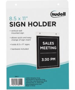 Golite nu-dell Sign Holder - Support 8.50" x 11" Media - Vertical - Plastic - 1 Each - Clear
