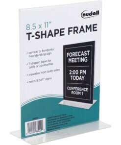 Golite nu-dell Sign Holder - Holds 8.50" x 11" Insert - Vertical - 1 Each - Plastic - Clear