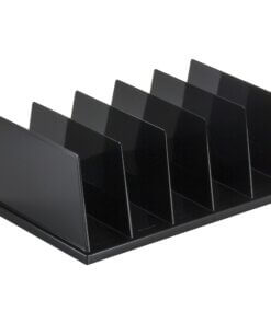 Officemate Desktop Sorter - 5 Compartment(s) - 9" Height x 13.5" Width x 5" Depth - Desktop - Black - Plastic - 1 Each