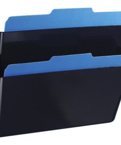 Officemate Mountable Wall File - 7" Height x 13" Width x 4.1" Depth - Black - Plastic - 2 / Box