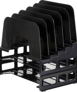 Officemate Tray/Incline Sorter Combo - 5 Compartment(s) - 14" Height x 9.1" Width x 13.5" Depth - Desktop - Stackable - Black - 1 / Pack