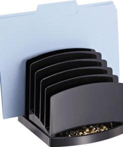 Officemate 2200 Series Incline Sorter - 6 Compartment(s) - 6.4" Height x 7.5" Width x 7.5" Depth - Desktop - Black - Plastic - 1 Each
