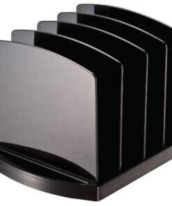 Officemate 2200 Series Standard File Sorter - 4 Compartment(s) - 6.8" Height x 9.4" Width x 8" Depth - Desktop - Non-skid Base - Black - Plastic - 1 Each