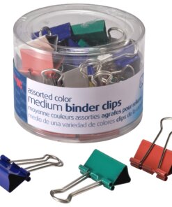 Officemate Binder Clips - Medium - 0.63" Size Capacity - 24 / Pack - Assorted