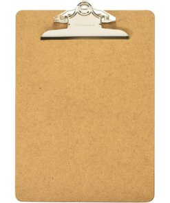 Officemate Hardboard Clipboard - 1" Clip Capacity - 9" x 12 1/2" - Clamp - Hardboard - Brown - 1 Each