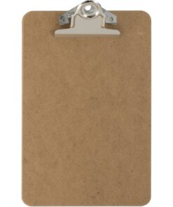 Officemate Hardboard Clipboards - 1" Clip Capacity - 6" x 9" - Clamp - Hardboard - Brown - 1 Each