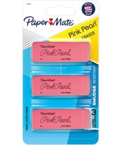 Paper Mate Pink Pearl Eraser - Pink - Rubber - 3 / Pack - Self-cleaning, Tear Resistant, Smudge-free, Soft, Pliable