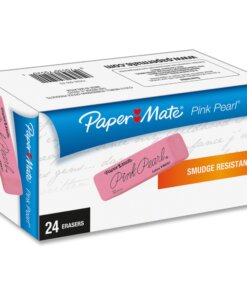 Paper Mate Pink Pearl Eraser - Pink - Rubber - 24 / Box - Self-cleaning, Tear Resistant, Smudge-free