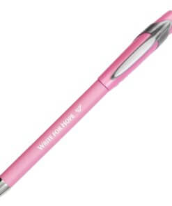 Paper Mate FlexGrip Pink Ribbon Retractable Pen - Medium Pen Point - Retractable - Black - Pink Rubber Barrel - 1 Dozen