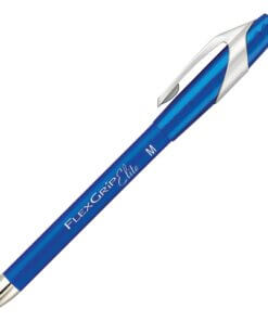 Paper Mate FlexGrip Elite Retractable Ballpoint Pens - Medium Pen Point - Refillable - Retractable - Blue - Blue Rubber Barrel - Metal Tip - 1 Dozen