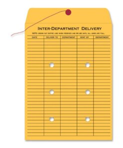 Quality Park 9 x 12 Inter-Departmental Envelopes - Inter-department - 9" Width x 12" Length - 28 lb - String/Button - Kraft - 100 / Box - Brown Kraft