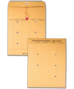 Quality Park 10 x 13 Inter-Departmental Envelopes - Inter-department - 10" Width x 13" Length - 28 lb - String/Button - Kraft - 100 / Box - Brown Kraft