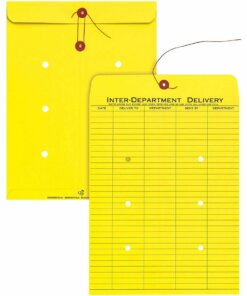 Quality Park 10 x 13 Inter-Departmental Envelopes - Inter-department - 10" Width x 13" Length - 28 lb - String/Button - 100 / Box - Yellow
