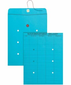 Quality Park 10 x 13 Inter-Departmental Envelopes - Inter-department - 10" Width x 13" Length - 28 lb - String/Button - 100 / Box - Blue
