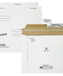 Quality Park Economy Disk/CD Mailers - Disc/Diskette - 7 1/2" Width x 6 1/8" Length - Self-sealing - Paperboard - 100 / Carton - White