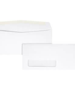 Quality Park No. 10 Single Window Envelopes - Single Window - #10 - 4 1/8" Width x 9 1/2" Length - 24 lb - Gummed - Wove - 500 / Box - White