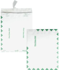 Quality Park 6 x 9 DuPont Tyvek First Class Border Catalog Mailers with Self-Seal Closure - First Class Mail - #1 - 6" Width x 9" Length - 14 lb - Peel & Seal - Tyvek - 100 / Box - White