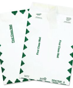 Quality Park 9 x 12 DuPont Tyvek First Class Border Mailers with Self-Seal Closure - First Class Mail - #10 1/2 - 9" Width x 12" Length - 14 lb - Peel & Seal - Tyvek - 100 / Box - White